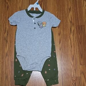 Carter's Baby Outfit Set - Gray and Green - tiny park ranger
